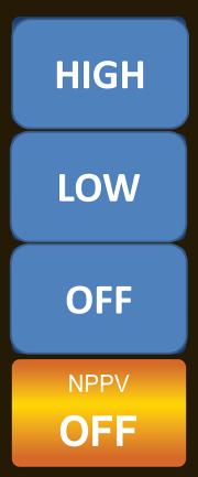 Ventilation Modes 2. Tap the NPPV control button. The control button turns orange, and a pop-up list displays two options: ON and OFF. Figure 28 NPPV Sub-modes 3.