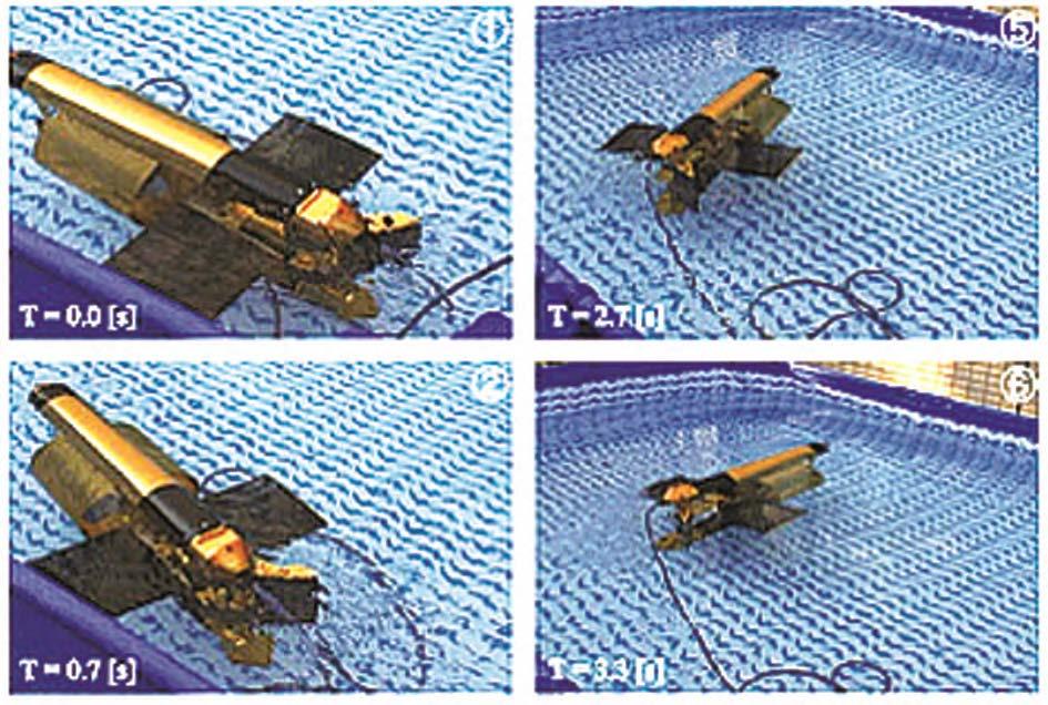 186 INDIAN J. MAR. SCI., VOL. 40, NO. 2, APRIL 2011 The steering control by thruster is shown in Figure 13. When there is current, the robot can move to the search area without power.
