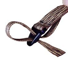 Figure 2. Repeat for other side. Step 3. Thread the loose end of each 1 strap through the buckle on the 2 strap as shown in Figure 3.