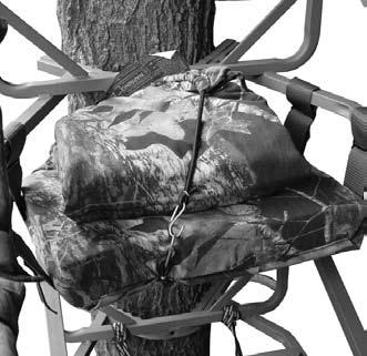 It is very important to adjust the treestand base platform and seat at the base of the tree such that the treestand base platform will be level at the height you hunt.