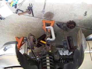 . Put the new lower ball joint in Put both