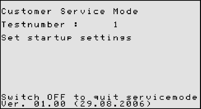 Configuration To enter customer service mode Settings in customer service mode 1 Select the required function with the cursor (asterisk). To select the parameter: turn the rotary knob.