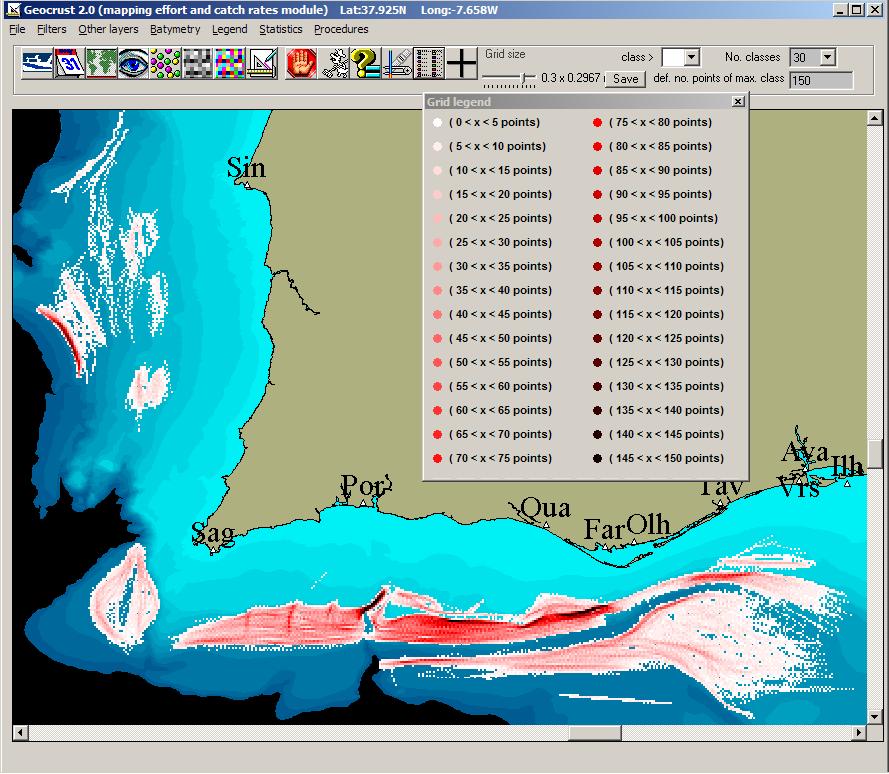 FISHING EFFORT - MAPPING Grid density