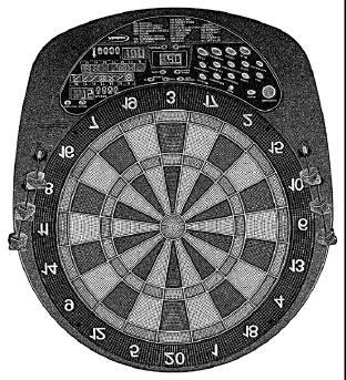 Halex 3200-Q Electronic Dartboard _ 23 7 10 8 11 9 6 11 2 12 13 1 3,4 5 15 14 16 1. Player Indicator 9. Singles Ring 2. Scoring Displays 10. Triples ring 3. Hold, Double In/Out, 11.