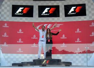 to the famed F1 podium where guests can