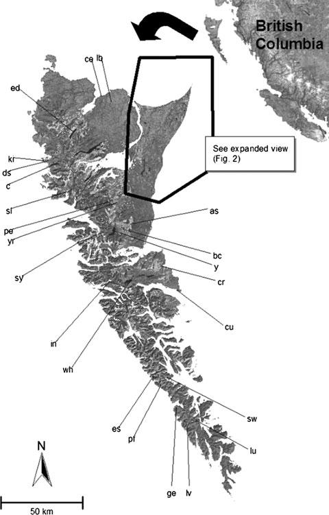 REDUCTION IN SEXUAL DIMORPHISM IN STICKLEBACK 507 Figure 1. Localities of stickleback collections on Haida Gwaii.