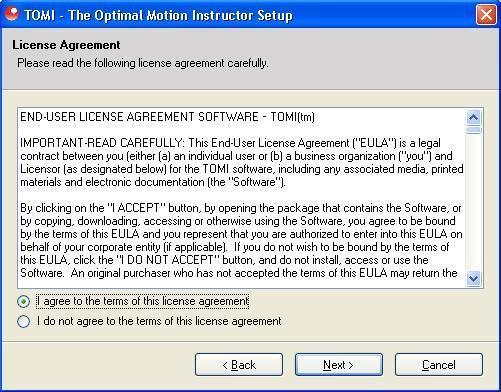 Review the license agreement, check I