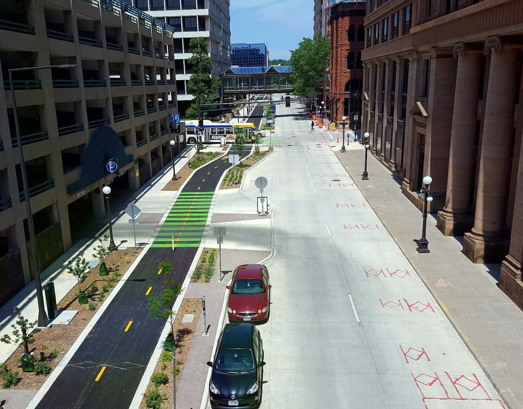 7 : Separated Bike Lanes Designs for transit access