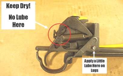 Figure 62 -Lubrication Figure 64 -Lubrication 5.1.3 Equipment 5.1.3.1 Cleaning Equipment 1) Small arms.30 cal bore cleaning brush 2) Lubricant 3) Chamber cleaning brush 4) Cleaning rod 5.1.3.2 Blank Firing Adapter Figure 63 -Lubrication The optimal vent hole size for a BFA is 0.