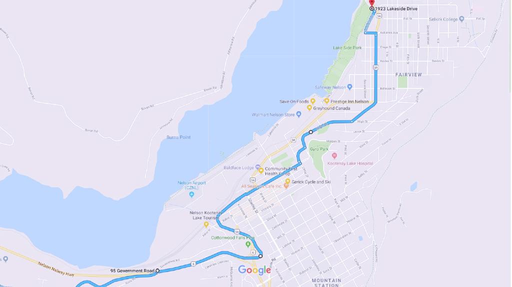 to stay on Blewett Rd Turn left onto BC-3A/BC-6 N Turn right onto BC-6 N (signs for Slocan/New Denver/Nakusp) Turn left onto Pass Creek Rd Turn right onto Krestova Lower Rd Continue onto Lower