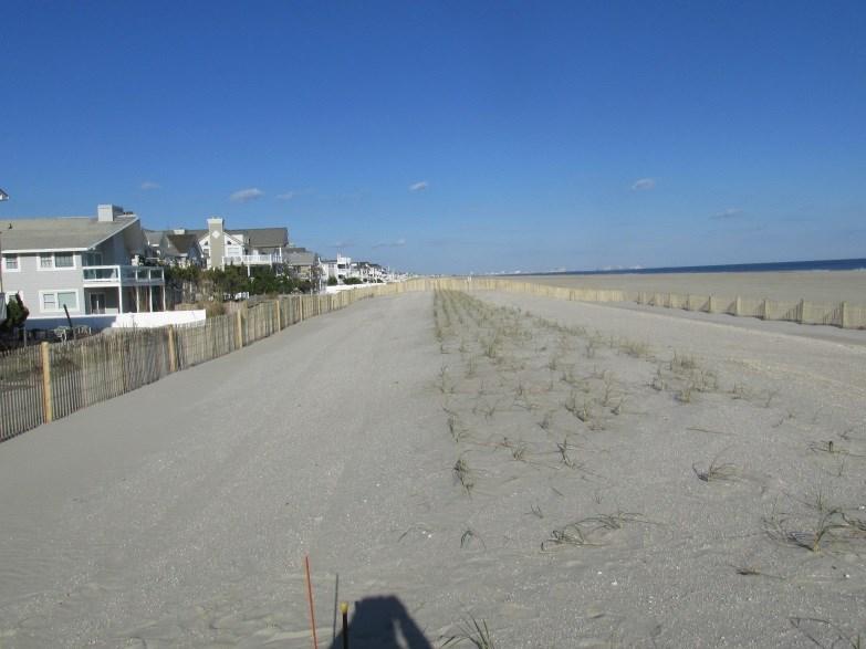 The September 3, 2014 (left) photo shows the pre-project dune and berm.