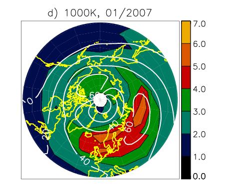 Gravity waves in the polar regions COSMIC resolves more intermittent orographic waves than CHAMP due to the larger