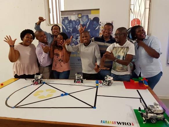 With some annual funding from NRF, WRO trainers travel the country to rural areas to provide robotics training to trainers, teachers and interns at Science