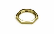 Accessories - ock nuts ock nuts - Brass - Natural able entries A lock nut made from untreated brass is used to secure the brass cable glands and sealing plugs also recommended when working with Ex