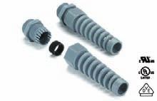Standard cable glands - Plastic able glands - Plastic - SKS able entries Plastic cable gland with spiral bending protection specially suited for flexible connections.