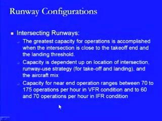 (Refer Slide Time: 52:57) So, in this case of intersecting runways, we can have three conditions. Now, this is the intersecting near end runway condition, where this is the direction of operation.