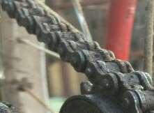 C. Chain A bicycle chain is a roller chain transfer s power from the pedals to the drive wheel of a bicycle, thus propelling it.