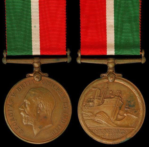 MERCANTILE MARINE WAR MEDAL TERMS This medal was awarded to those who received the British War Medal and also served at sea on at least one voyage through a danger zone.