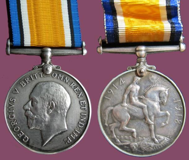 BRITISH WAR MEDAL TERMS The medal was awarded to all ranks of Canadian overseas military forces who came from Canada between 05 August 1914 and 11 November 1918, or who had served in a theatre of war.