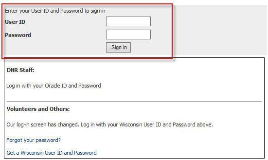 7. Log-in to WAMS with Your New User ID and Password When you click on the Web link in the e-mail message from Wisconsin.gov, it will take you back to the WAMS web site.