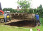 If the ground is not quite ready for the pool on delivery, then it can be set down in an appropriate holding place and