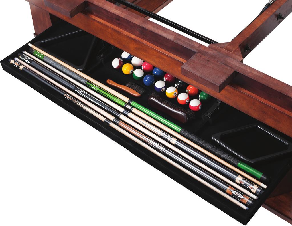PERFECT DRAWER Easy to Install Patented Hardware with Air-Lift Technology Convenient Storage of Billiard Balls, Racks, Brushes,