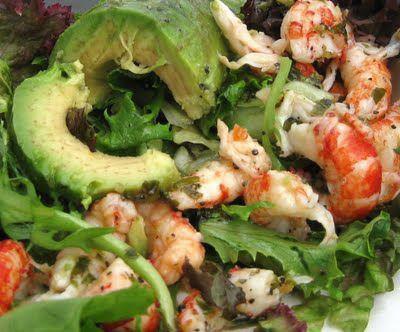 13 dice, about ½-inch. Add the avocado to a small bowl with the vinaigrette, toss and refrigerate for 2 hours. Add the crab, crawfish and parsley to the avocado.