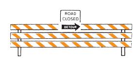 From the Utah Drivers Manual (Pages 21-22) Construction Signs There are three types of barricades.