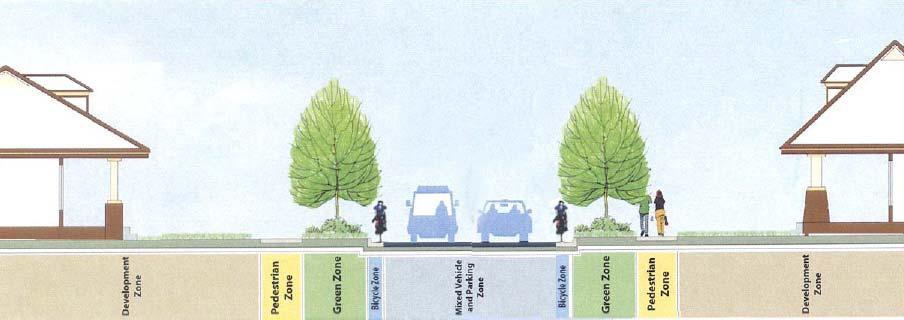 From Burns Dr to Charlotte Ave: Existing ROW in this segment ranges from 60 feet (in the