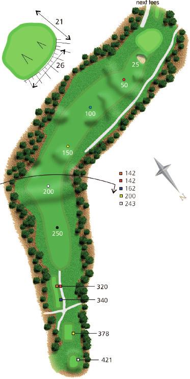 A perfect drive should fade towards the middle or slightly to the left of the dogleg.