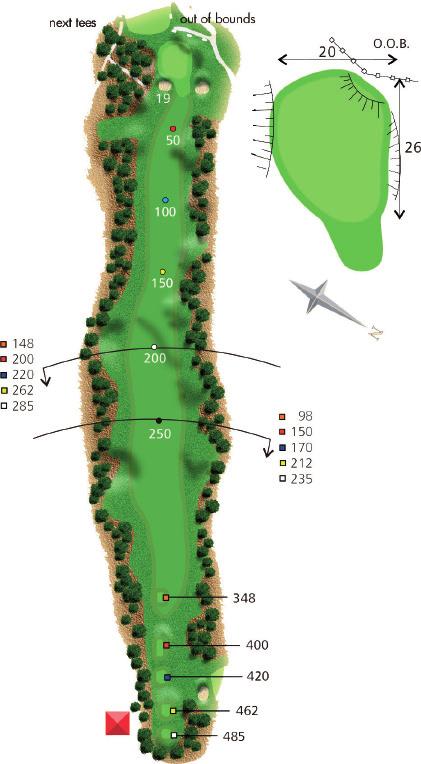 A tee shot to around the middle of the left-hand side of the fairway will set up a great chance of reaching the green in 2.