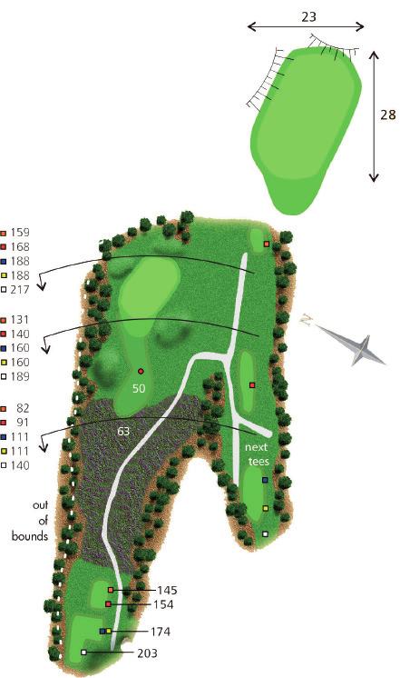 This par 3 has all the charistics of typical inland links.