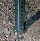The sign post is then attached to the specific height of the anchor that remains above the ground with spacers, nuts, and bolts.