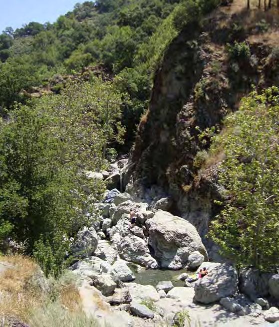 A portion of the Little Yosemite reach of Alameda Creek on May 27, 2009 (recreational users of Sunol Regional Wilderness in foreground) Photograph of a Portion of