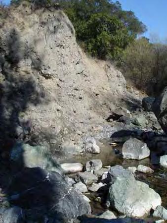 landslide where it meets Arroyo Hondo.