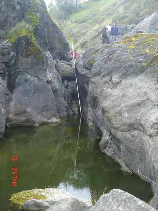 Waterfall in the Calaveras Boulder Debris Field Reach Assessment of Fish Upstream Migration at