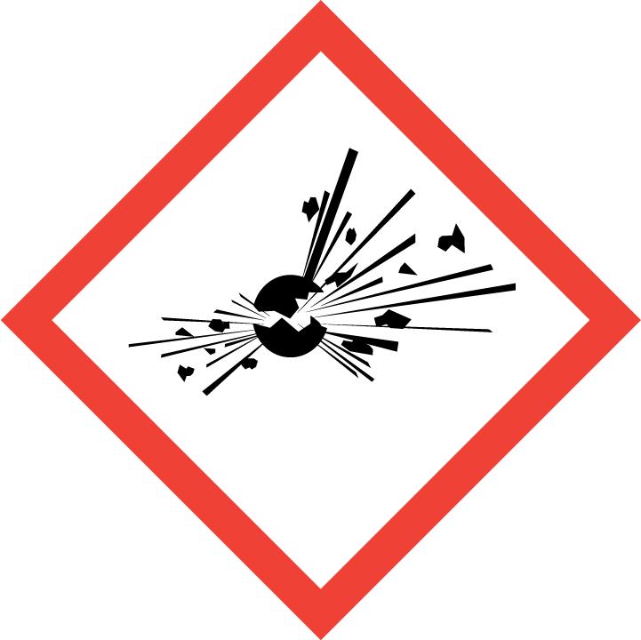 EXPLODING BOMB Appears on chemicals that have explosive properties.