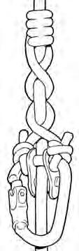 2 Form the first braid by crossing the top cord over the bottom cord.