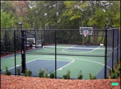 for sport courts may be chain link, and is exempt from the height restrictions of this