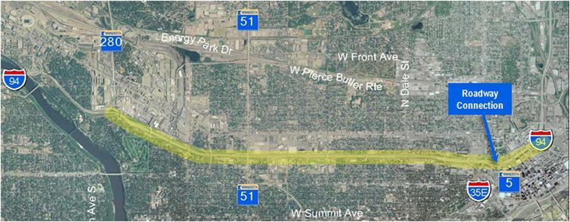 created at S 11 th Ave to provide access for HOV lanes I-94 WB From I-35W NB I-94 EB S 11 th Ave Note: Not to Scale. Roadway HOV Bridge Corridor 8B TH 280 to Downtown St.