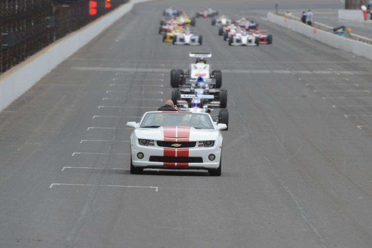 Participants from the Mazda Road to Indy program paced the Firestone Indy Lights field in front of over 100,000