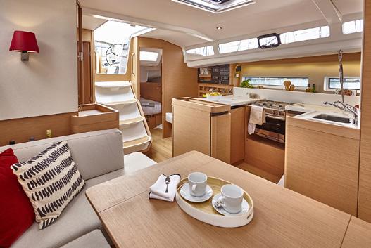 SUN ODYSSEY 440 & SUN ODYSSEY 490 INTERIOR VOLUME AND HARMONY Inviting you to experience greater well-being and comfort, the Sun Odyssey range offers a new vision of life on board.