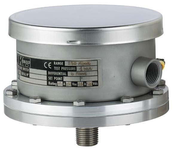 Diaphragm Pressure Switch measuring monitoring analysing SCH-27 P3 Setting range: 0.7... 6 mbar to 8... 160 bar Temperature: max.