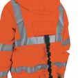HIGH-VISIBILITY ORANGE GORE-TEX YRAD FR ARC-Flash Jacket, with Fall rotection Back Access & Detachable Hood with Zipper Made with Liquid-roof