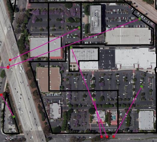 Findings - Commercial Simulated GPS point: Parking lot space Simulated Self-Report Address