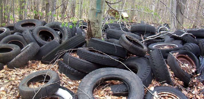Discarded tires are both an eyesore and environmental detriment.