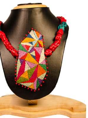 Jewellery 7 Neck Liners Kantha abstract