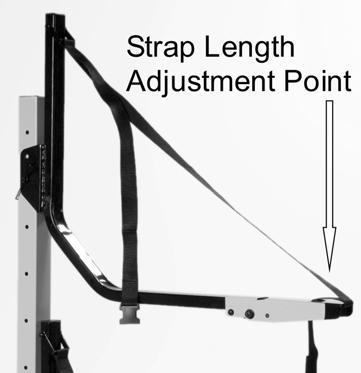 B.) Adjustments based on boat WIDTH: Adjustment 3: Set the height of the lowest Suspension Bar The lowest height for the bottom Suspension Bar is shown.