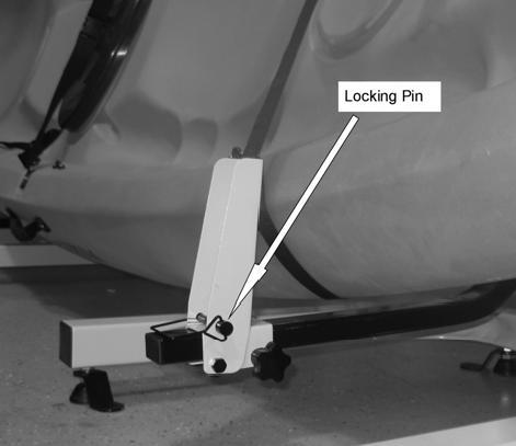 When boat is positioned on its side and lowered onto straps, the Pivot arms will snap up into vertical position The Magic Moment!