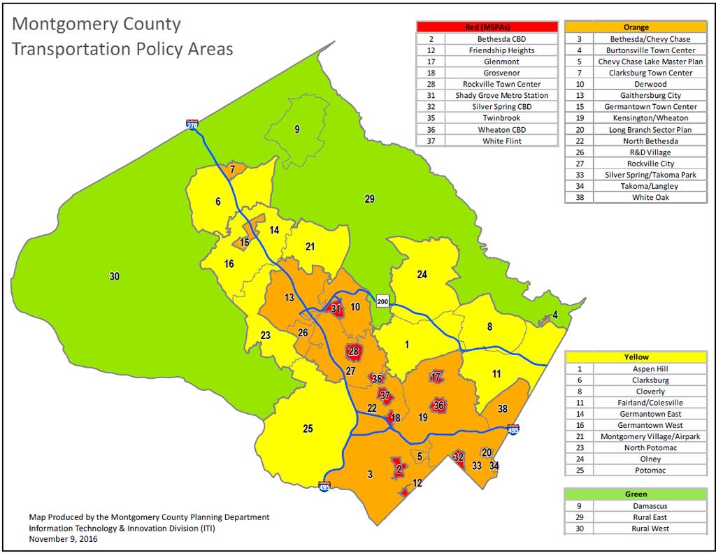 Map 1: Subdivision Staging Policy Areas F.
